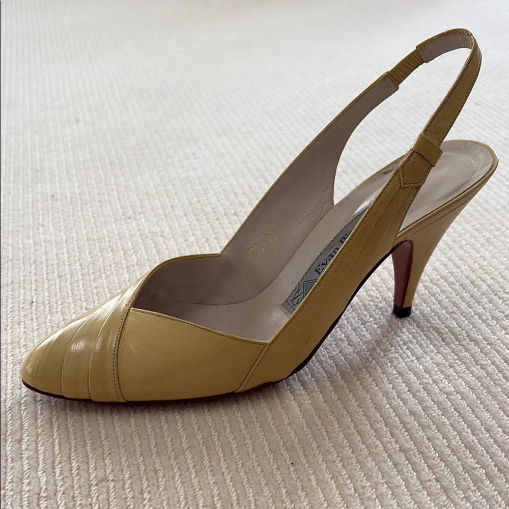 Evan Picone Yellow Slingback Heels size 7.5
